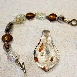 Glass pendant & bracelet